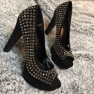 Candies studded Black chunky heels size 7.5